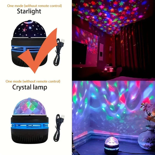 LED Starry Sky Light Projector Night Lights Room Decoration Christmas Remote Control 7-Color Pattern LED Star Lamp