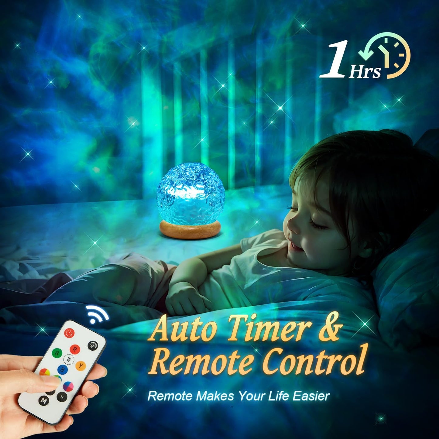 3-In-1 Sunset Lamp & Ocean Lamp & Northern Lights Projector with Remote,Led Ambient Lighting, 216 Modes Mood Lighting, 