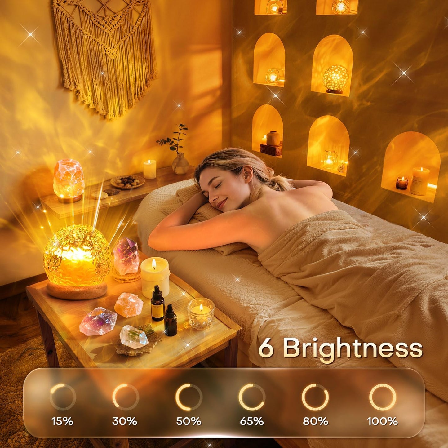 3-In-1 Sunset Lamp & Ocean Lamp & Northern Lights Projector with Remote,Led Ambient Lighting, 216 Modes Mood Lighting, 