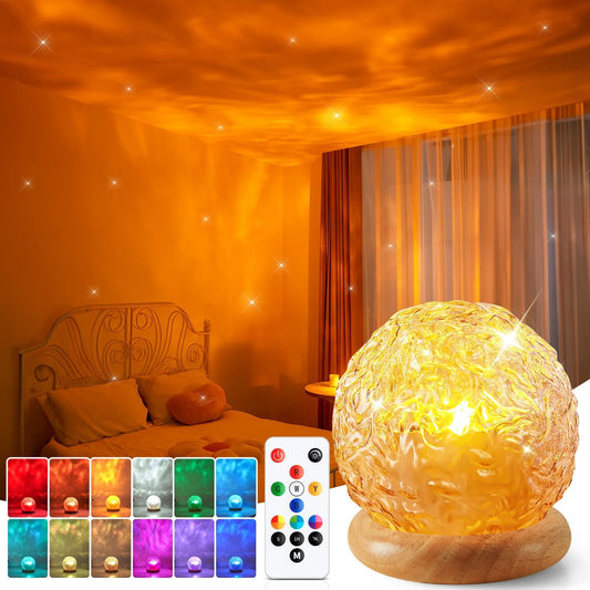 3-In-1 Sunset Lamp & Ocean Lamp & Northern Lights Projector with Remote,Led Ambient Lighting, 216 Modes Mood Lighting, 